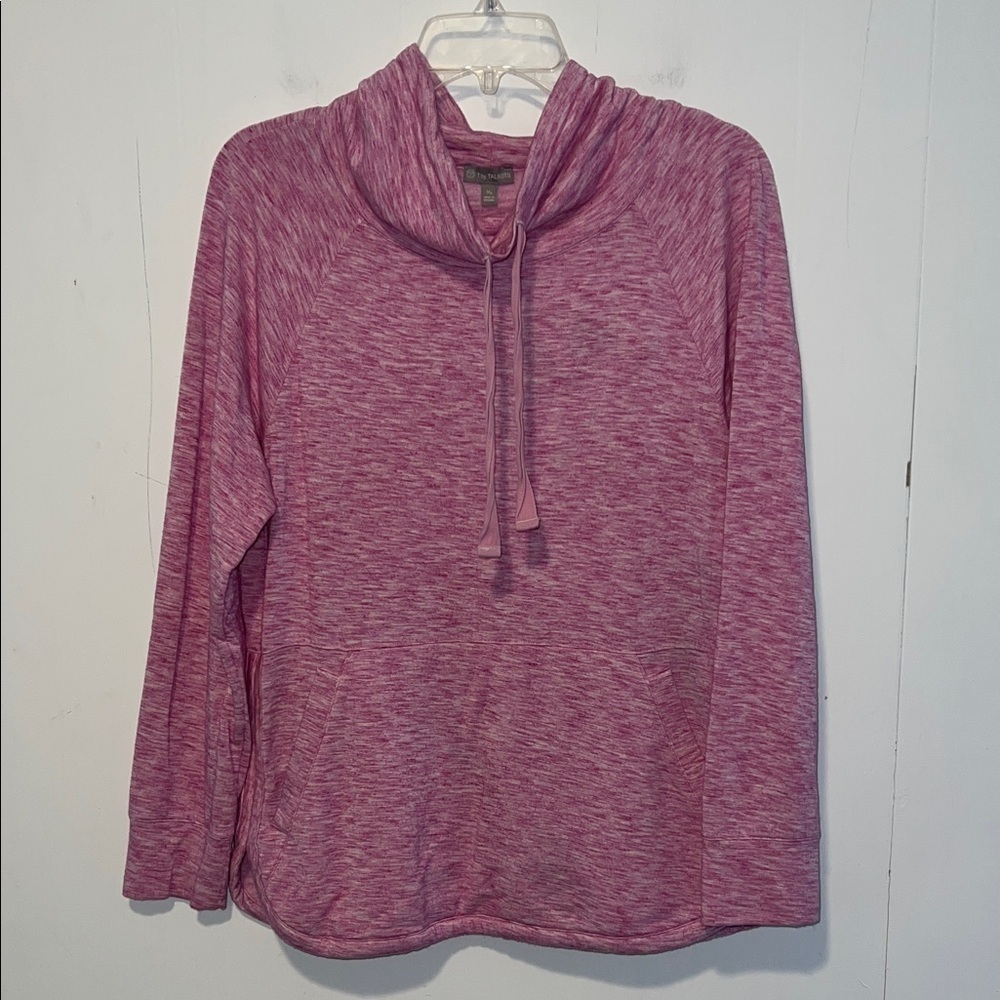 Talbots Heathered Pink Cowl Neck Top 072726